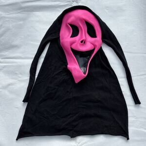 Scream Ghostface Pink Fluorescent Fun World Div Scary Rare Mask Cloth vintage